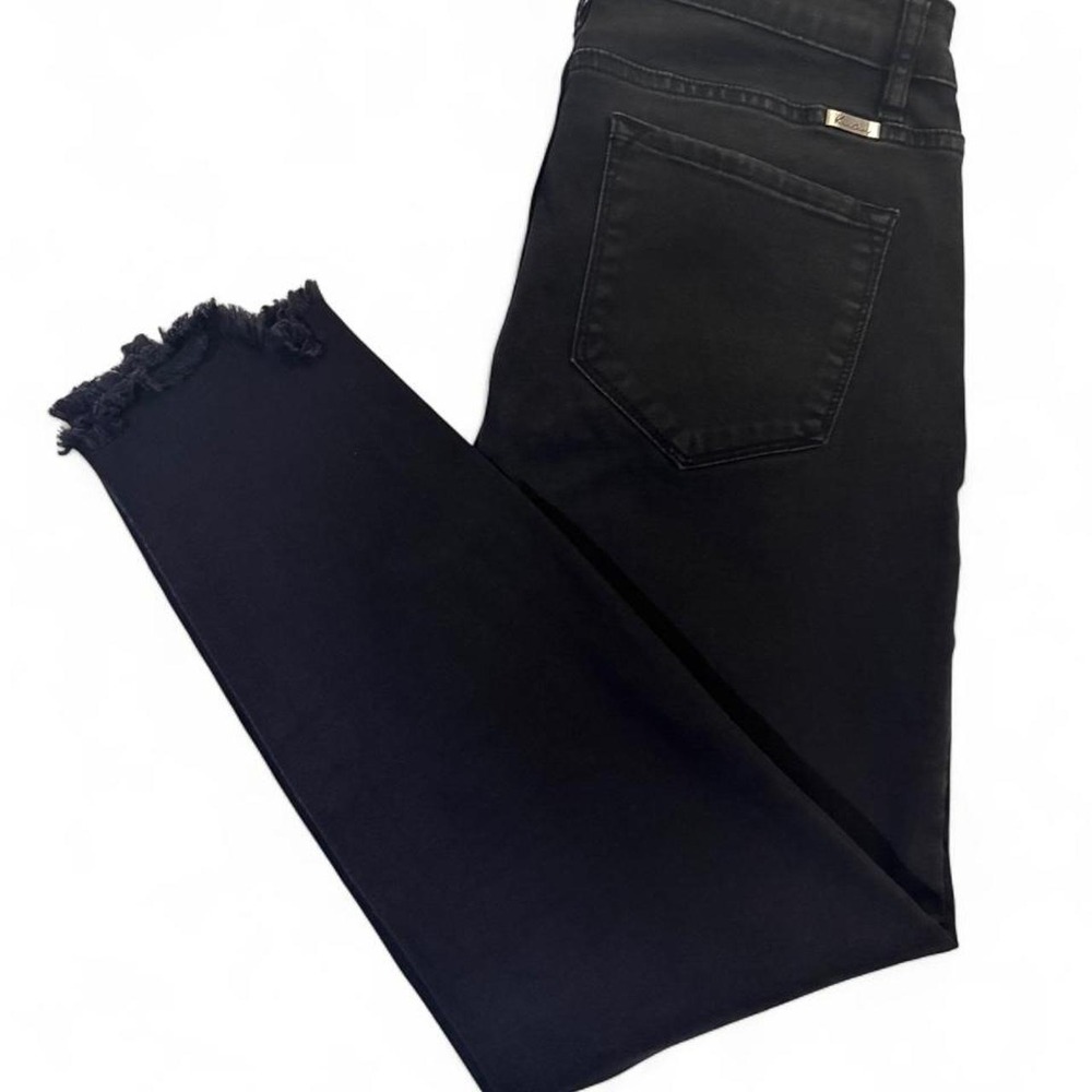 Kan Can Women Black Skinny Jeans Frayed Hem KC7267BK Size 11/29